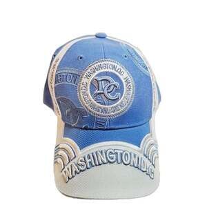 Washington DC City Hunter Adjustable Baseball Cap Hat Black White Plaid